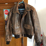 Wilsons Adventure Bound Leather Bomber Aviator Flight Jacket