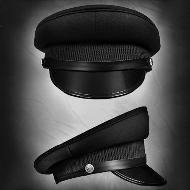 Leather Military Cap
