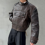 90's Swedish Army Leather Moto Jacket