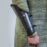 Medieval Arm Bracers Steel & Leather Armor