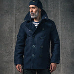 Oversized Metal Buttons Melton Wool Peacoat