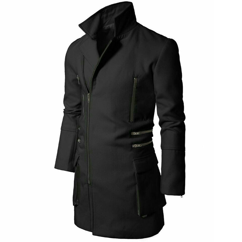 Men’s Casual Zip-up Slim Coat