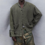 Men's Distressed Patchwork Jacket