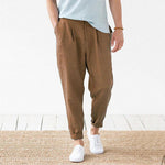 Men's Elastic Waist Linen Pants