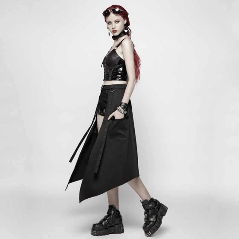 Black Gothic Punk Daily Half Skirt