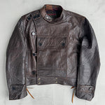 90's Swedish Army Leather Moto Jacket