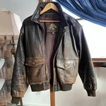 Wilsons Adventure Bound Leather Bomber Aviator Flight Jacket