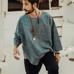 Mid-Long Sleeve Pullover Linen Shirt