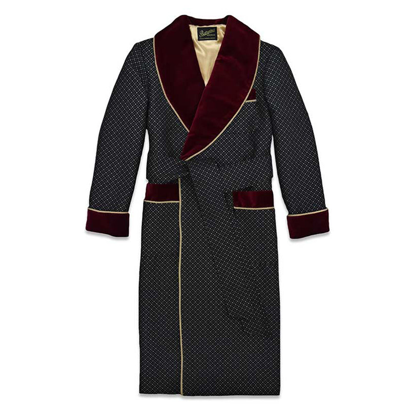 Men’s Dressing Gown Burgundy Velvet