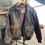 Wilsons Adventure Bound Leather Bomber Aviator Flight Jacket