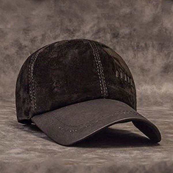 100% Genuine Sheepskin Suede Baseball Cap