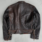 90's Swedish Army Leather Moto Jacket