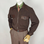 1930s Wool Jacket With Veritable Leather Lapels