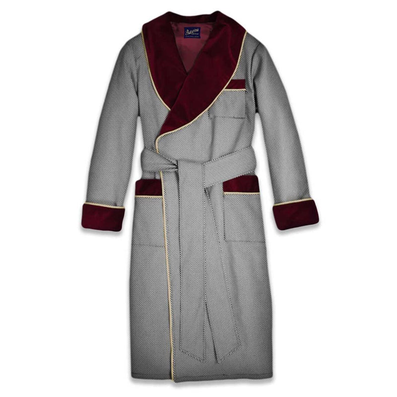 Men’s Dressing Gown Burgundy Velvet