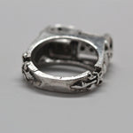 Sterling Silver Dice Ring: Skull & Fleur-de-lis, Moving Dice