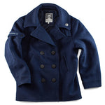 Oversized Metal Buttons Melton Wool Peacoat