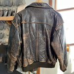Wilsons Adventure Bound Leather Bomber Aviator Flight Jacket