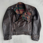 90's Swedish Army Leather Moto Jacket