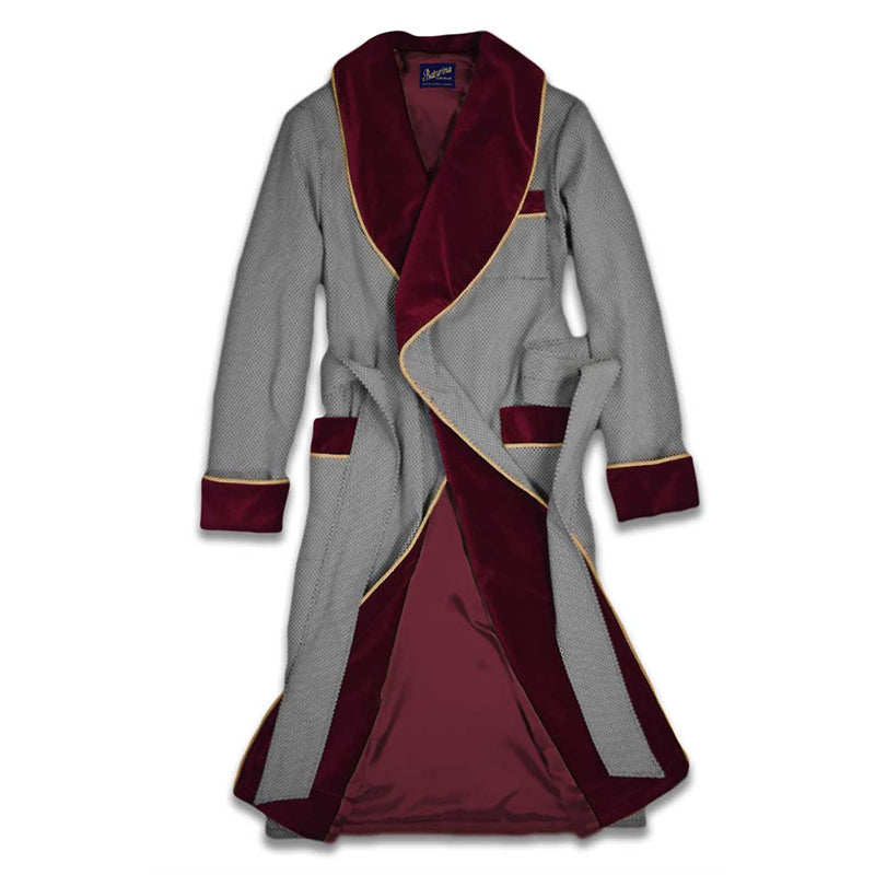 Men’s Dressing Gown Burgundy Velvet