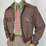 1930s Wool Jacket With Veritable Leather Lapels