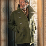 Oversized Metal Buttons Melton Wool Peacoat