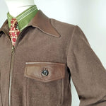 1930s Wool Jacket With Veritable Leather Lapels