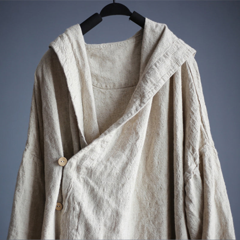 Men's Plus Size Linen Hooded Coat – Ecoooc