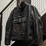90's Swedish Army Leather Moto Jacket