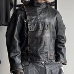 90's Swedish Army Leather Moto Jacket