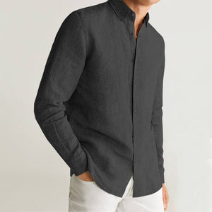 100% Linen Classic Collar Regular Fit Basic Shirt