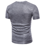 Men's Simple Deep V-neck Short Sleeves with Pure Color