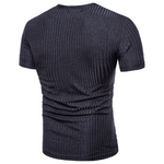 Men's Simple Deep V-neck Short Sleeves with Pure Color