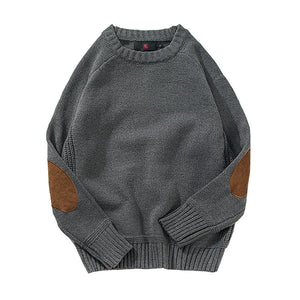 Men's Knit Sweater with Elbow Patch