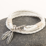 Hand-woven leaf multi-layer leather cord bracelet