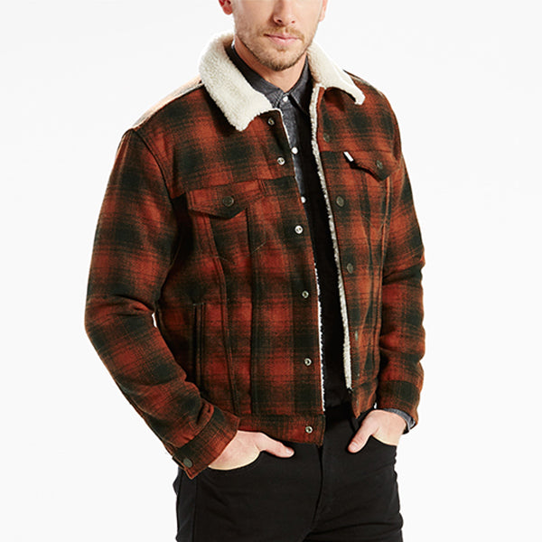 Retro Check Sherpa Trucker Jacket