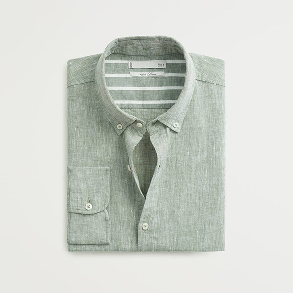 100% Linen Classic Collar Regular Fit Basic Shirt