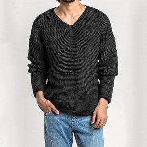 Men's Wool V Neck Sweater