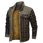 Men's Retro Check Pattern Stitching Warm Wanderer Jacket IV
