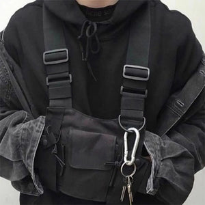 Radio Chest Harness with Front Pockets and Two Way Walkie Talkie Clip (Rescue Essential)