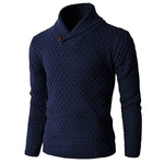 Men's Knit Pullover Long Sleeve Hexagon Patterned Sweater