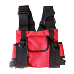 Radio Chest Harness with Front Pockets and Two Way Walkie Talkie Clip (Rescue Essential)