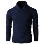 Men's Knit Pullover Long Sleeve Hexagon Patterned Sweater