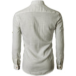 Classic Long Sleeve Linen Shirt with Buttons