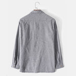Simple Texture Long Sleeve Henley Shirts