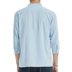 Men's 3/4 Sleeve Tshirt Casual Cotton Linen Shirt