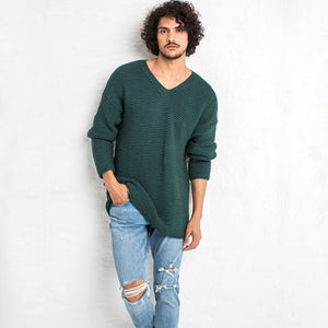 Men's Wool V Neck Sweater