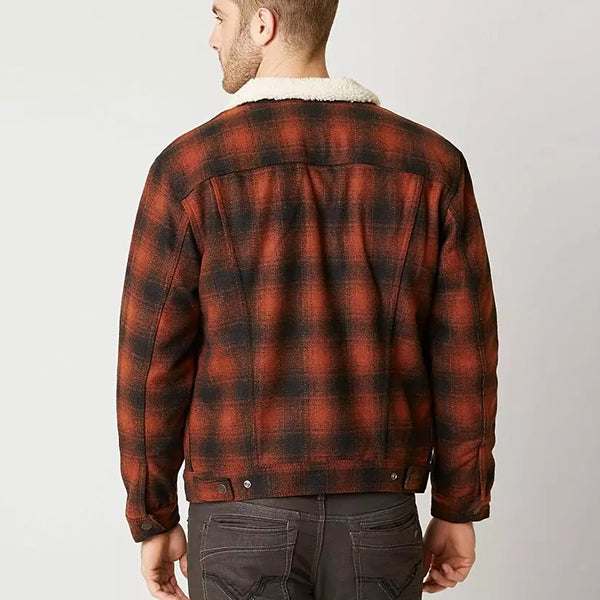 Retro Check Sherpa Trucker Jacket