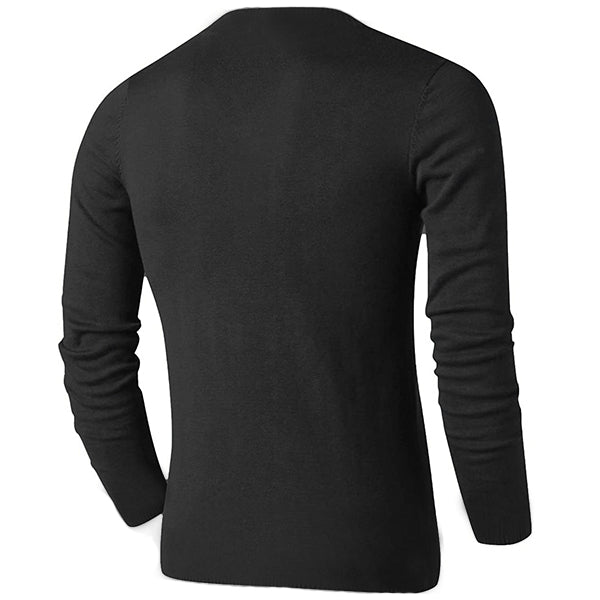 Men's Long Sleeve V-Neck Comfy Knitted Wool Sweater