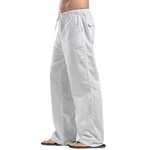 Men's linen large size pocket trousers