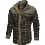 Men's Retro Check Pattern Stitching Warm Wanderer Jacket IV